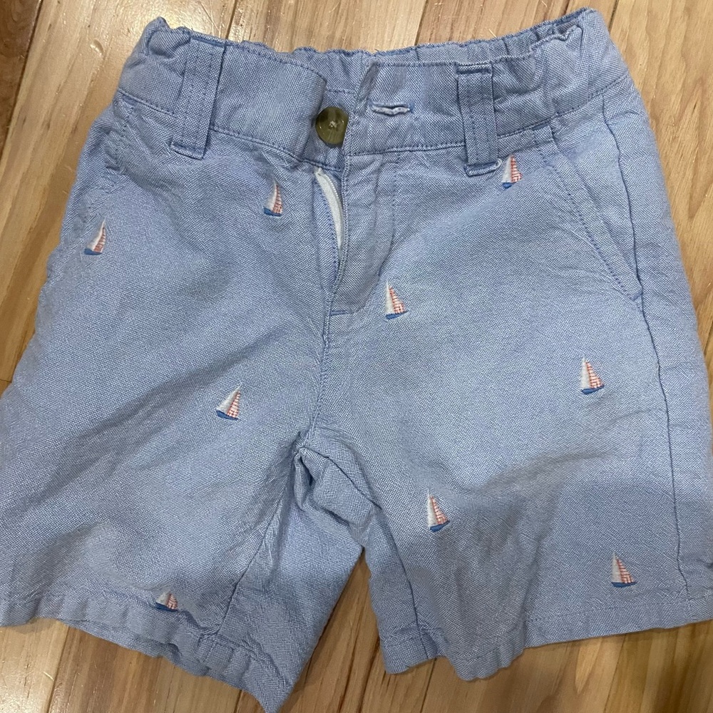 Janie and Jack Light Blue Shorts with sailboats